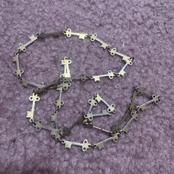 Vintage gold key necklace chain jewelry