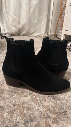 Black Suede Chelsea Ankle Boots
