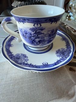 Kensington blue teacup and saucer set