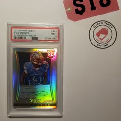 PSA 9 2013 Panini Select Theo Riddick (RC) Autograph Prizm #241 