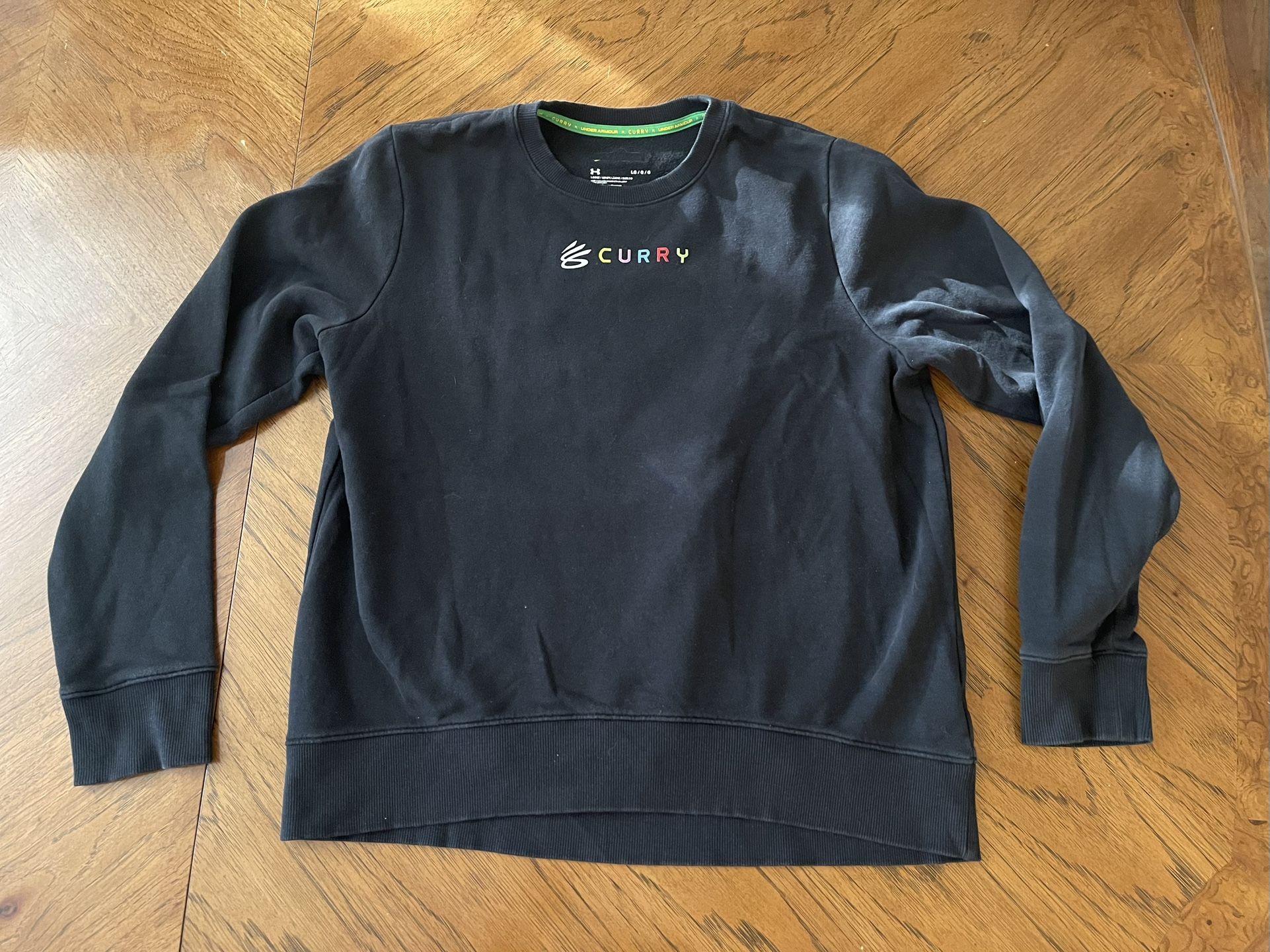 Curry Under Armour Sesame Street Sweatshirt - Size XL - Black Shirt with Multicolor Imaging