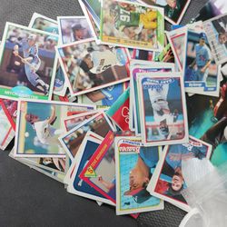 Bunch Of Old Baseball And Football Cards