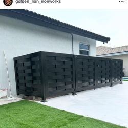 Aluminum Panels With Gate To Cover Pool Motor And ac Area 