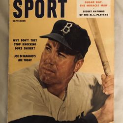 Sport Magazine Joe DiMaggio-Sugar Ray September 1957-Great Advertising-Storie GC