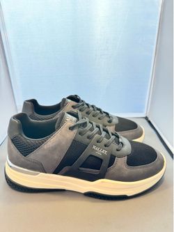 MALLET London Men's Low Top Lace-Up Athletic Sneakers Solid  Black/ Gray/White SIZE 8