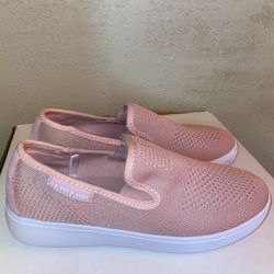 SZ 6 WOMENS PINK POLO SLIP ONS