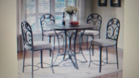 ACME Kiele Counter Height Chair, Oak & Antique Black (Set of 2)