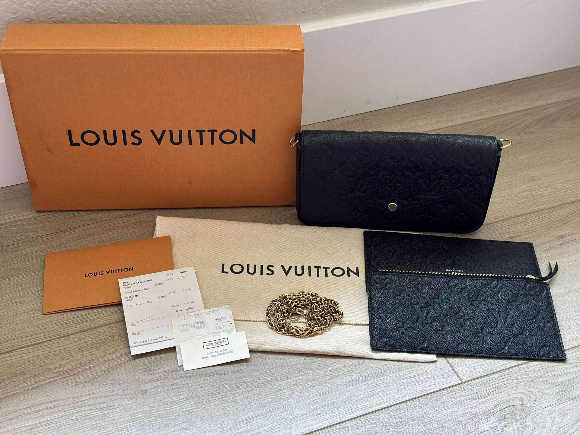 Authentic Louis Vuitton Felicie Black Bag