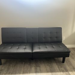Black Leather Futon 