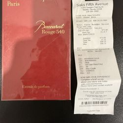 Baccarat Rouge 540 Cologne With Receipt