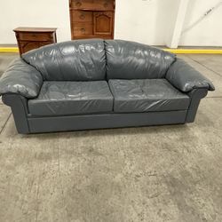 Blue Leather Sofa