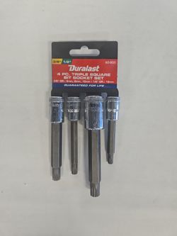 Duralast 60-900  3/8" & 1/2" 4pc Triple Square Bit Socket Set P818220-S3
