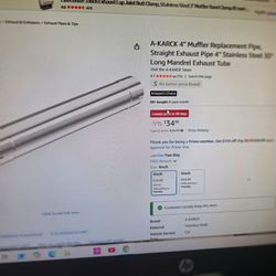 New 4" Muffler replacement straight pipe