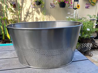 Stainless Steel Beverage Tubs Large Ice Bucket Drink Buckets for Parties Weddings 18.5 L× 14W x 9 H in.