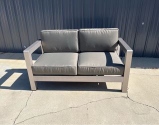 Outdoor Aluminum Loveseat with Cushions