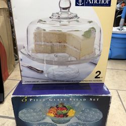 Glass Salad Set, Cake Set