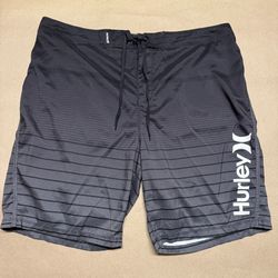 Hurley Beach Board shorts Black size 40 Rare very Nice!