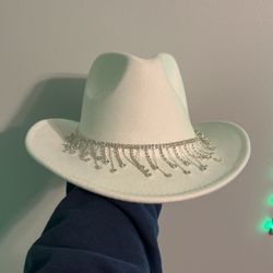 White Rhinestone Cowgirl Hat