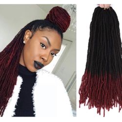 Fuax Locs Crochet Hair Super Lightweight Micro Losc 4Packs Goddess Locs Crochet Hair Synthetic Braiding Hair Extensions (18 inches