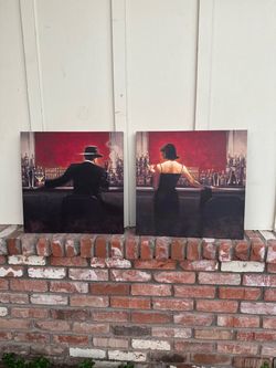 Bar Scene Canvas Art Prints Set of 2