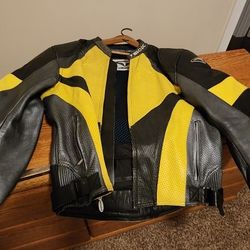 Technic Motorcycle Vented Leather Jacket