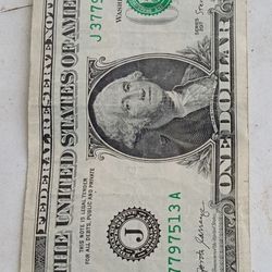 2017 Misaligned US One Dollar Bill 