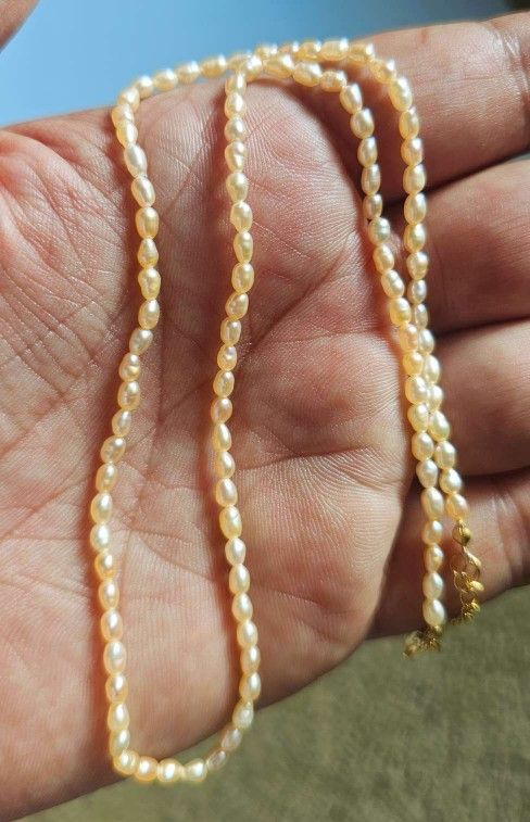 Pink Pearl Necklace, Genuine Freshwater Pearl Choker, Gift for Her, Unique Pearl Necklace, Seed Pearl Necklace, Real, Pearls, Gift for Her