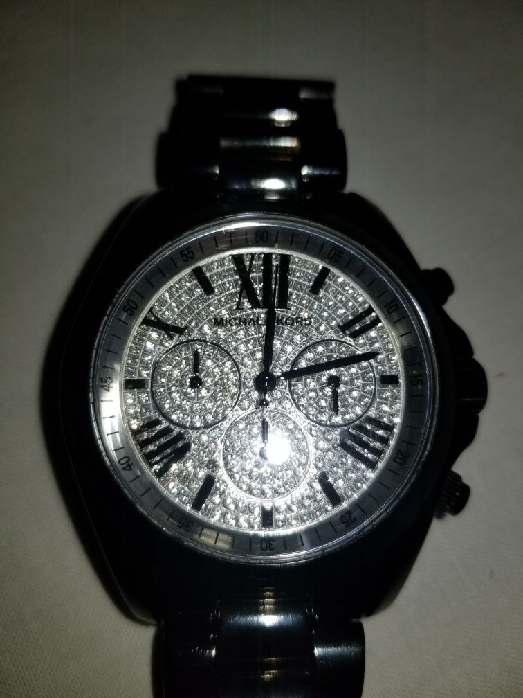 Michael Kors Bradshaw Black Chronograph Pave Dial Roman  display picture 3