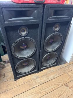 Large pro studio audio speakers.