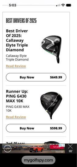 2025 Callaway Elyte Triple Daimond 10.5 degrees