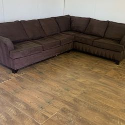 Brown 2-Piece Sectional Couch Sofa *Free Delivery*