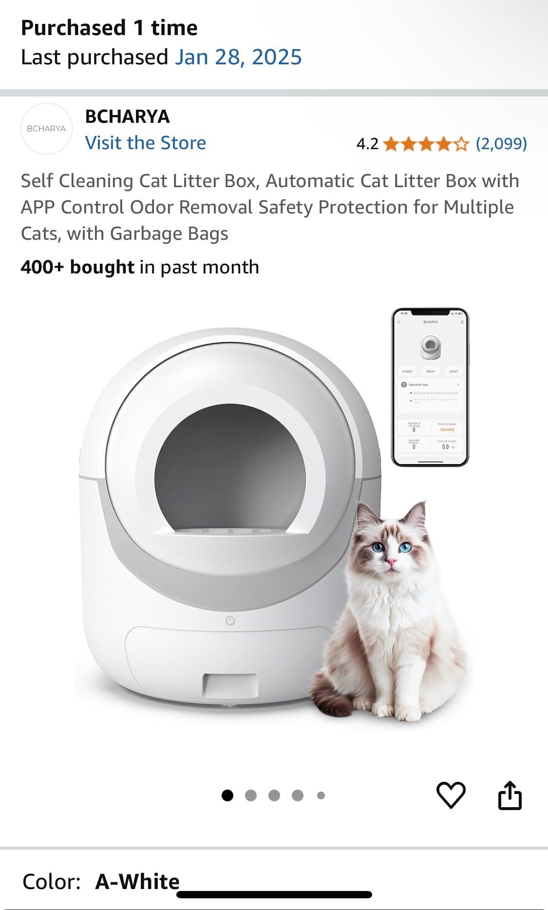 Self Cleaning Cat Litter Box - Automatic Litter Box With App