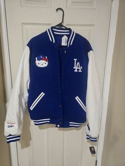 ⚾️!New MLB Los Angeles Dodgers Hello Kitty Reversible ( large) varsity poly jacket Men's/Woman