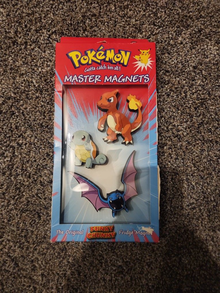 Pokémon Master Charmeleon Squirtle Golbat Funky Chunky Fridge Magnet 1999 T1