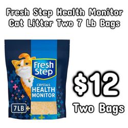 NEW Fresh Step Health Monitor Cat Litter Two 7 Lb Bags: Njft 