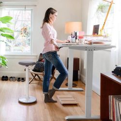 New 63 x 24 Inch Heavy Duty Electric Standing Desk, Height Adjustable Standing Desk with Wheels, Standing Desk, Home Office, Raised Desk, Computer Wor