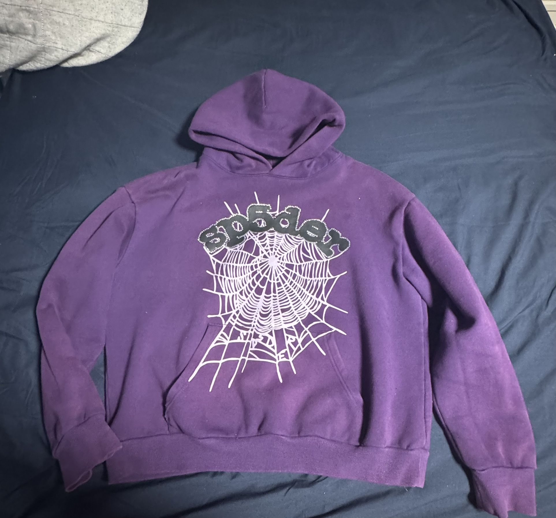 grape/purple sp5der hoodie size XL fits L/M