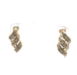 Woman’s Ladies 14k Yellow Gold Diamond Spiral Earrings .72 CTW GP3113819