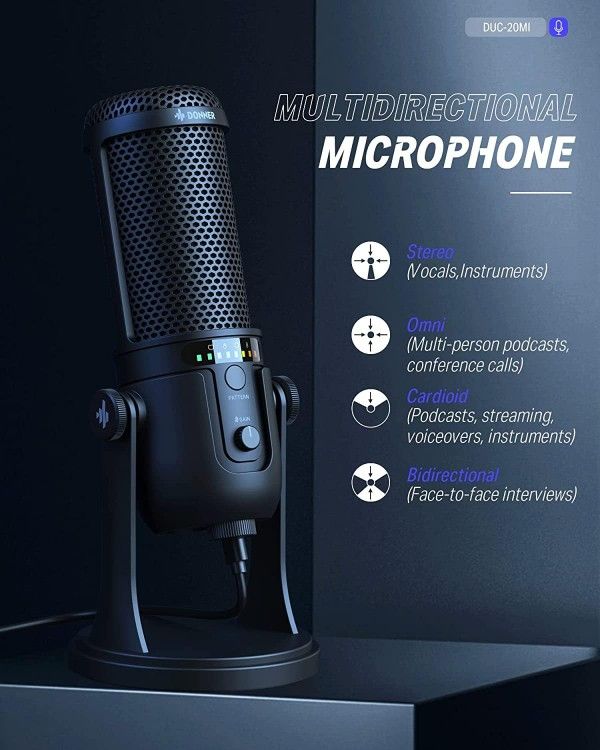 Donner USB Condenser Microphone -4 Pickup Patterns