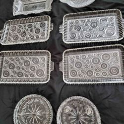 Vintage Crystal Snack Plates $3 Each Dish Bowl