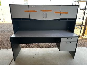 Large 6-Foot Office Desk with Cabinets & Locking Drawers