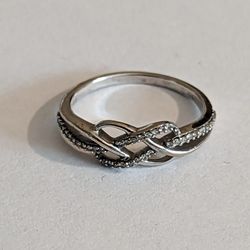 Zales White GOLD Forever Infinity Knot Women's Ring