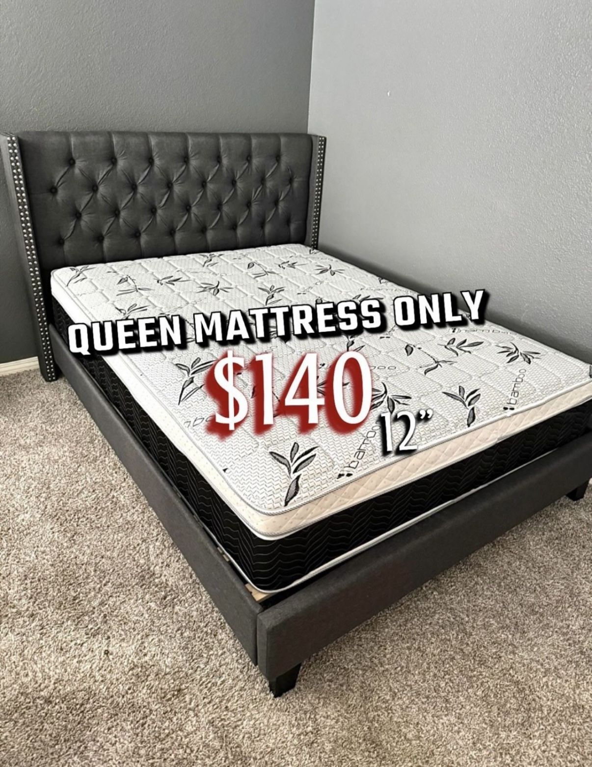 BRAND NEW PILLOW TOP MATTRESSES ✅ COLCHONES NUEVOS PILLOW TOP 💯‼️ QUEEN SIZE $140 ❌ $200 With Box Spring FULL SIZE $120 ❌ $180 With Box Spring💥