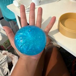 blue glitter dumpling and rainbow dumpling