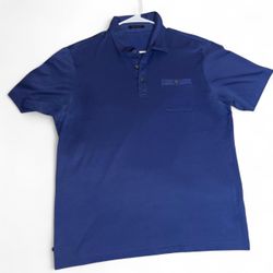 Blue Short Sleeve Polo Shirt with Chest Pocket