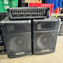 Kustom Passive Speakers KPX112 with Kustom Mixer Amp KPM4060