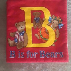handmade soft cloth baby infant book " B is for Bears"