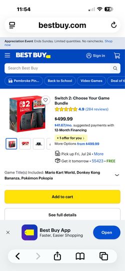 EXCELLENT used twice condition Nintendo Switch 2 +mario kart bundle