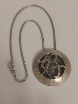 Vintage CAPO Sterling Silver Handmade Shadowbox Pendant w/ Chain