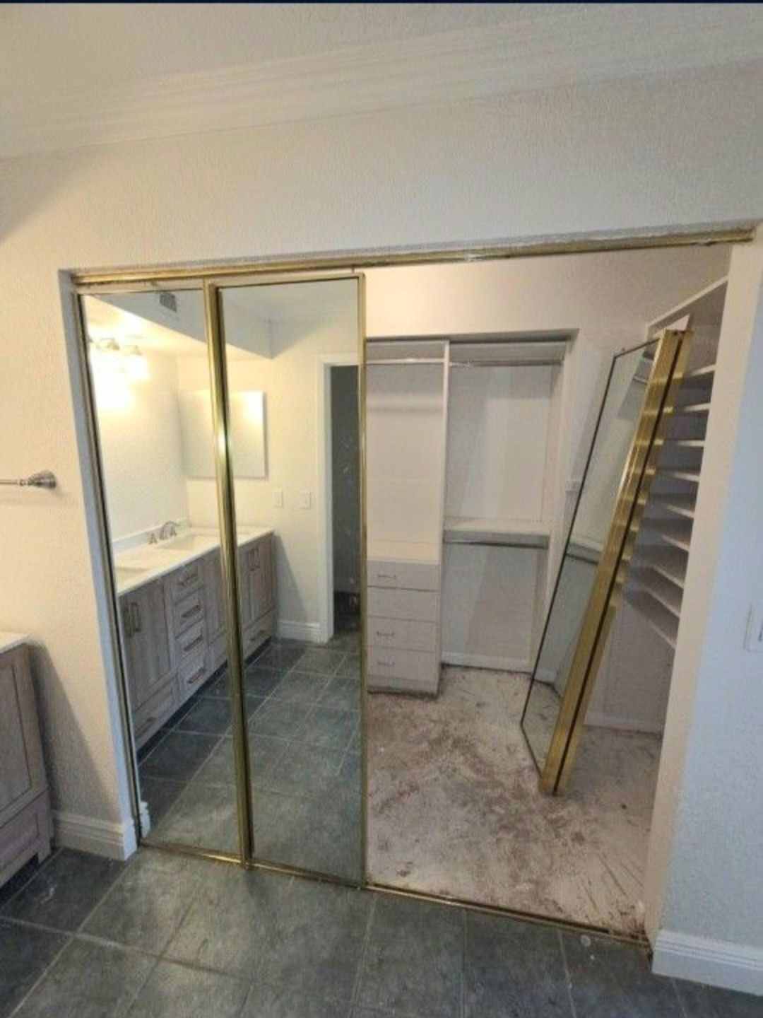 Folded 2 Closet Mirror Doors 36 x 80